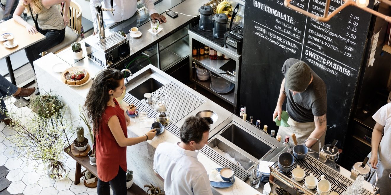 Coffee Shop Bar Counter Cafe Restaurant Relaxation Concept