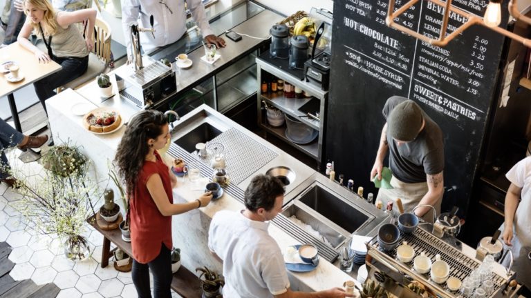 Coffee Shop Bar Counter Cafe Restaurant Relaxation Concept