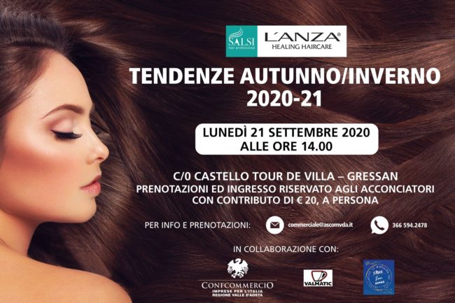 Profile of beautiful woman with long silky brown hair