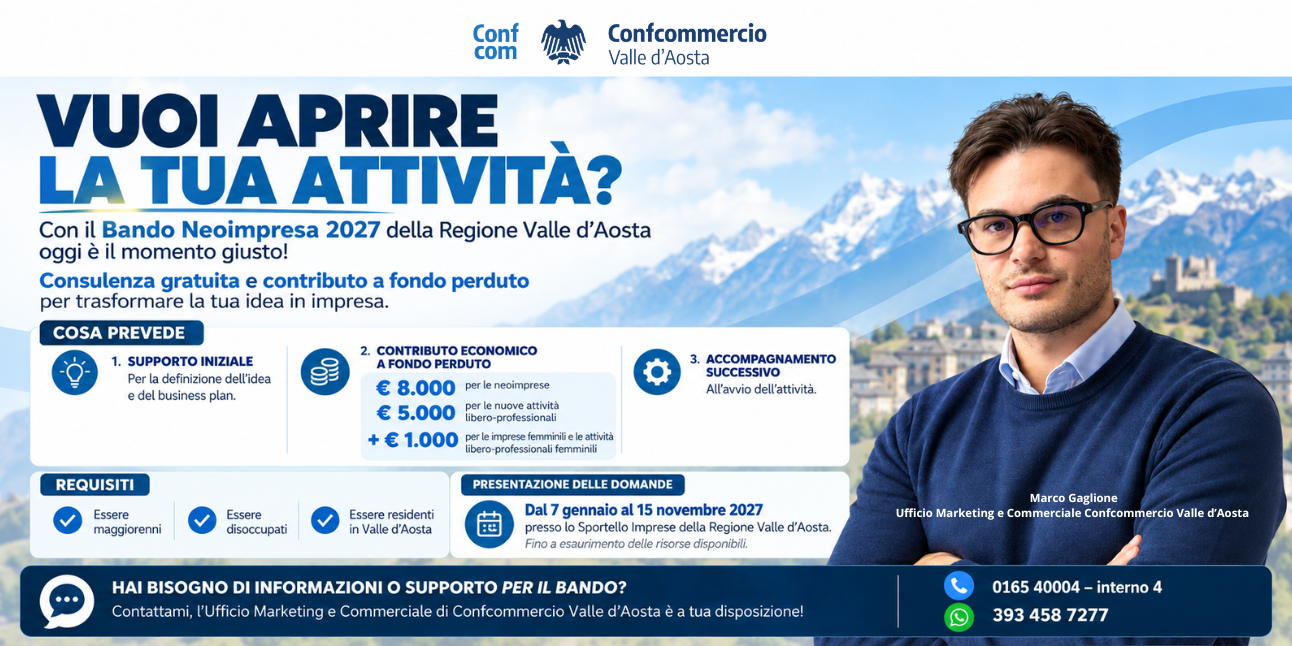 Marco Gaglione Ufficio Marketing e COmmerciale Confcommercio Valle d’Aosta